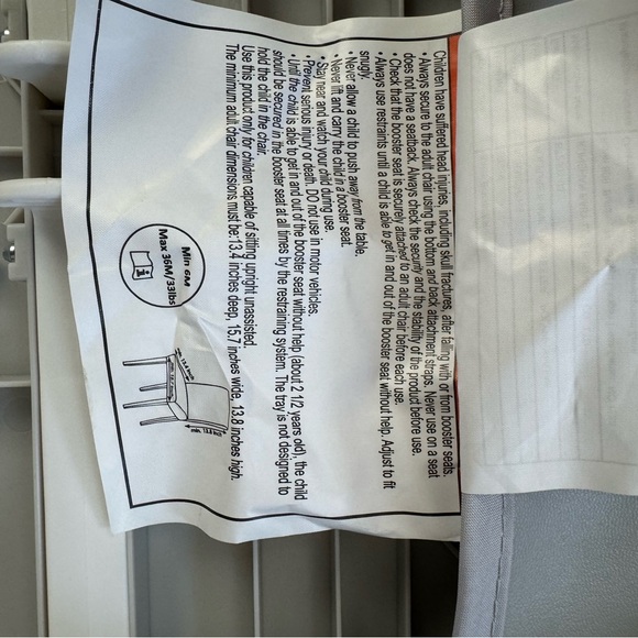 Gray Baby Booster Seat with Tray - Picture 12 of 13